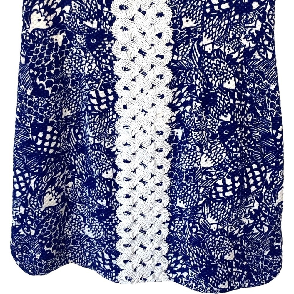 Lilly Pulitzer For Target Blue/White Patterned Dress w/Trim - Picture 5 of 14
